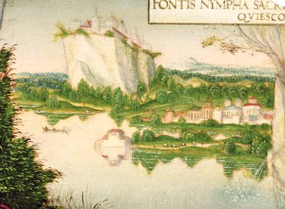 Paesaggio, dettaglio di Naiade riposante da Lucas the Younger studio of Cranach